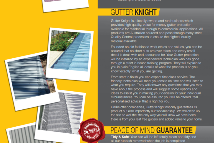 GutterGuard Supply & Install  Franchise for Sale VIC Adjustable 